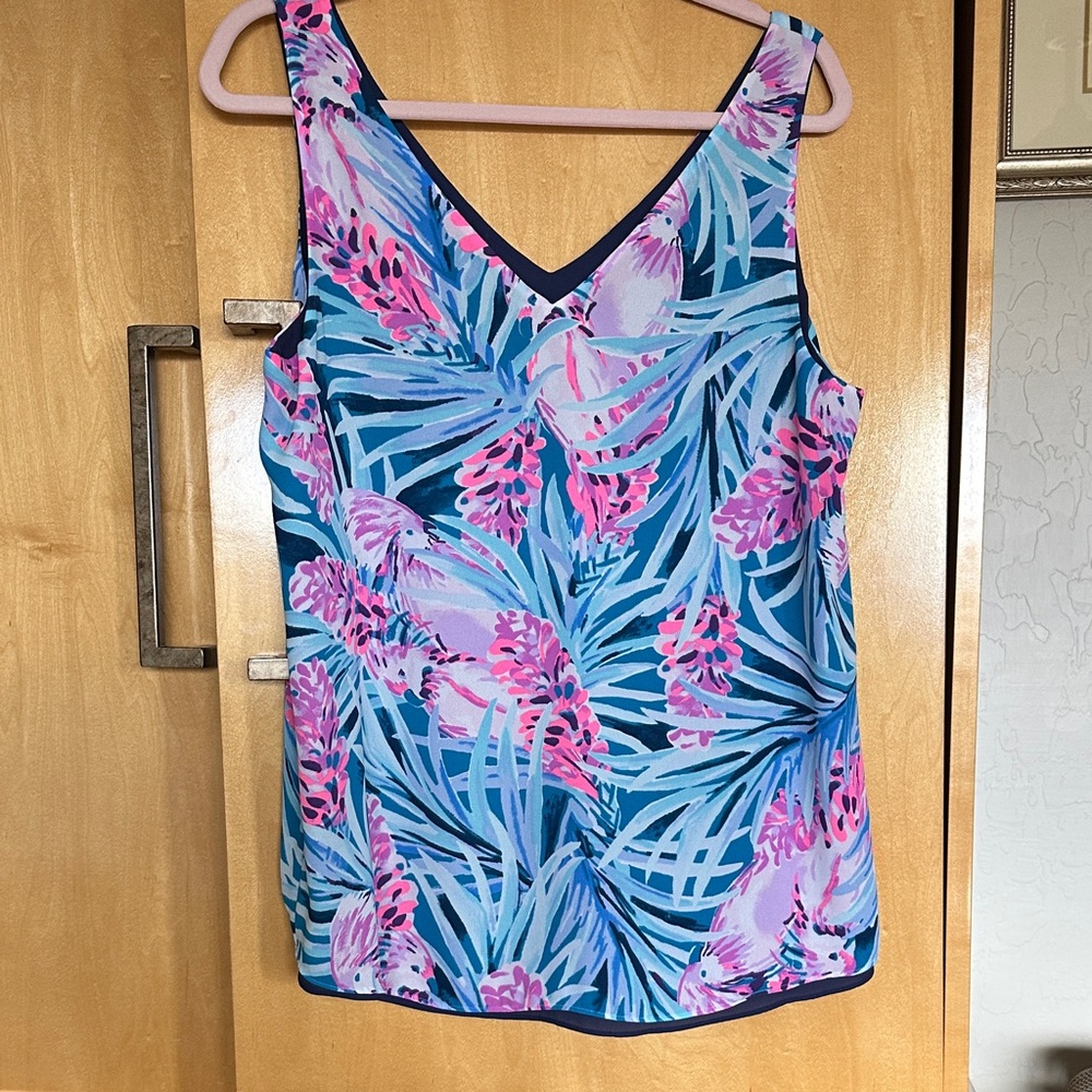 Lilly Pulitzer Tropical Blue and Pink Blouse